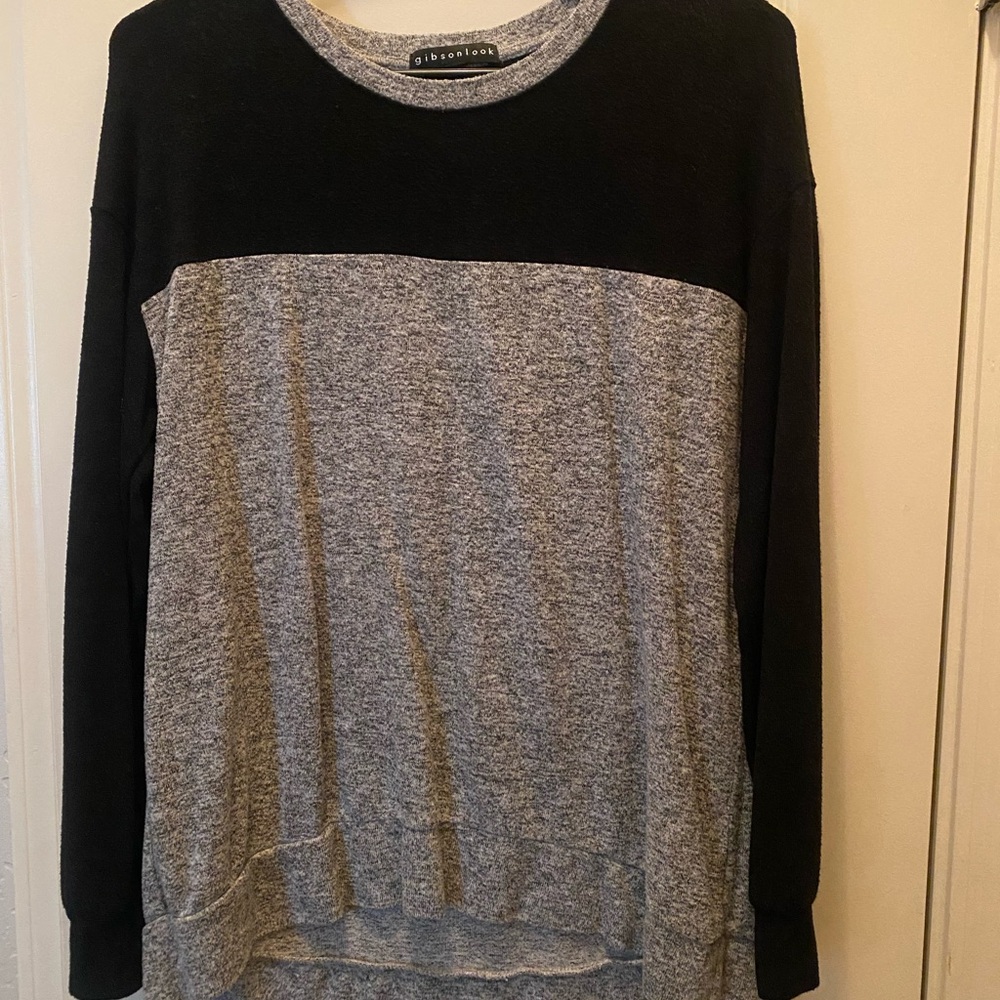 Gibson Black and Gray Crew Neck Sweater